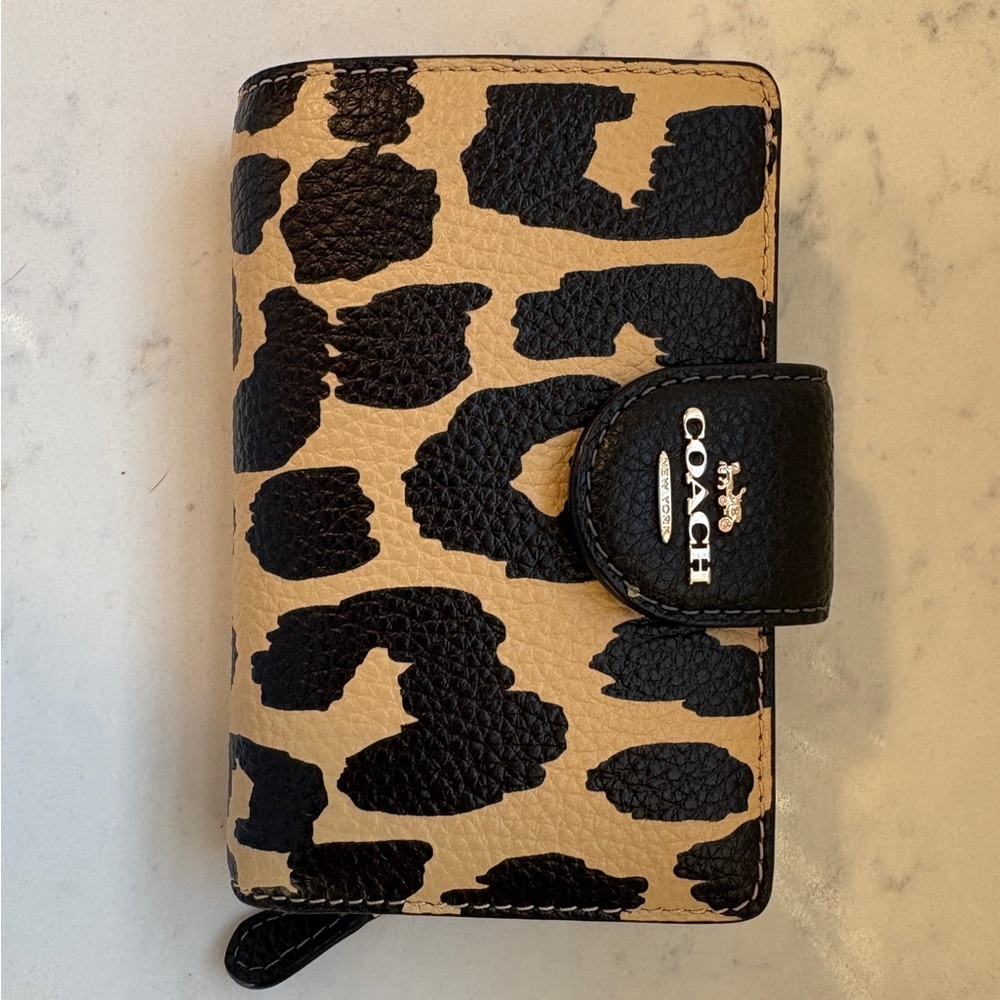 Coach Black and Tan Cheetah Print Wallet